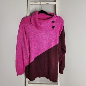 Lane Bryant sweater NWT womens 14/16 colorblock split cowl neck